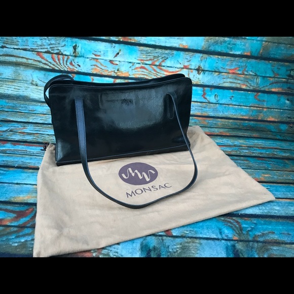 Monsac Handbags - Monsac Sleek Black Shoulder Bag